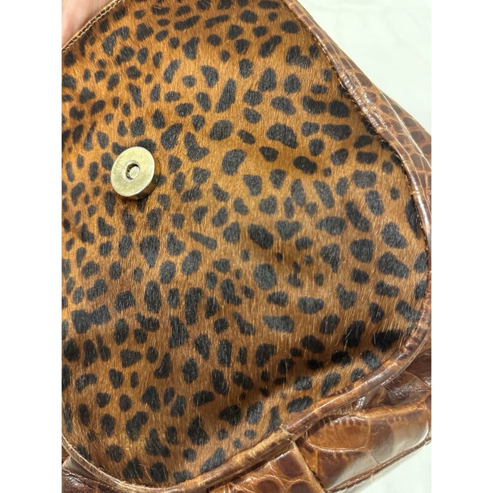 Vintage Jay Herbert NY Hair Calf Leopard Print Leather Crossbody Purse w/ Tassel - Picture 10 of 14